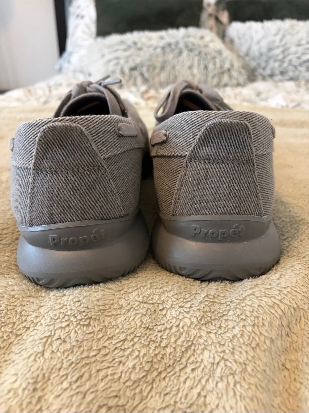 Casual Propet Men's Grey Canvas Lace-Up Shoes